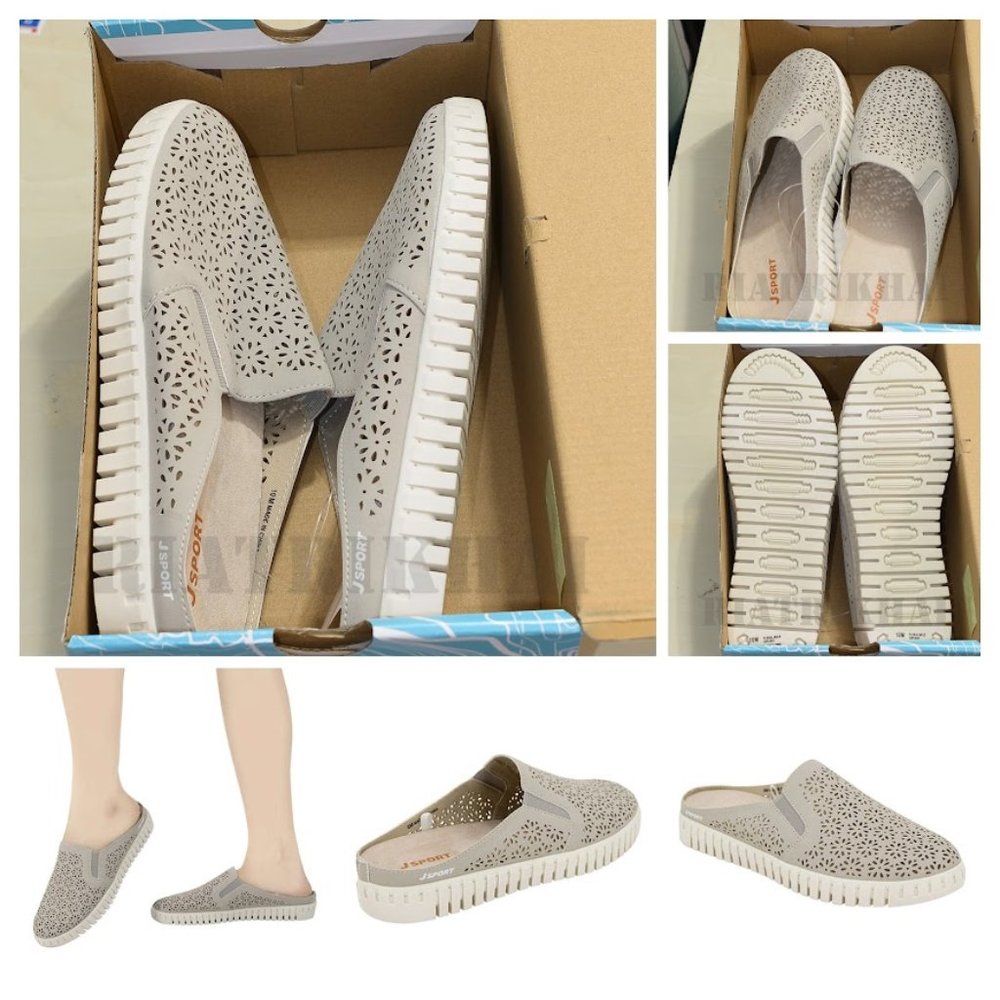 Ladies'‎ Floral Mule Easy Slip Comfy Contoured Lightweight Shoe Jsport